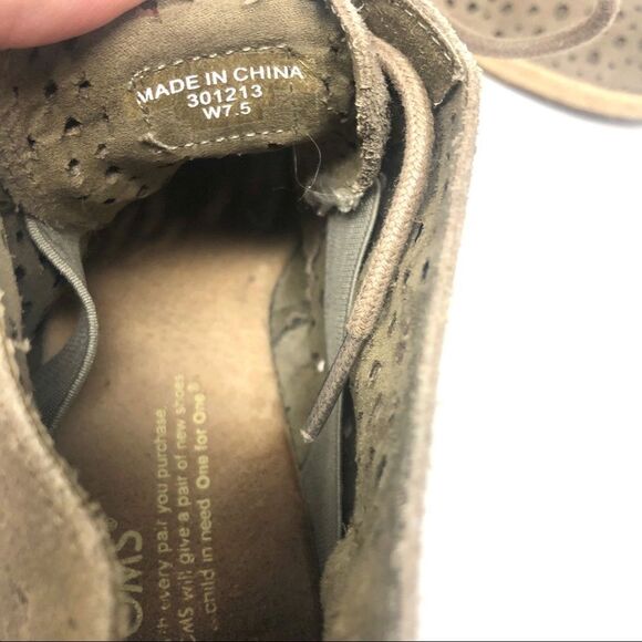 TOMS Perforated Tan Suede Espadrille Desert Boots - Picture 7 of 8